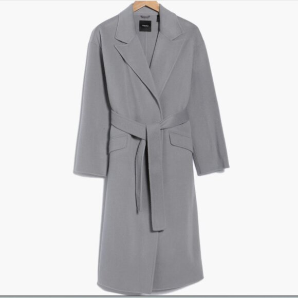 Theory Wool & Cashmere-Blend Robe Long Coat - Picture 5 of 10